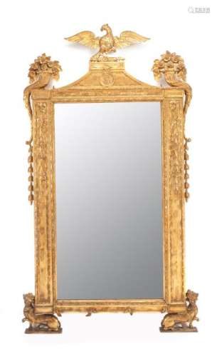 An Italian Neoclassical Giltwood Pier Mirror Height 85