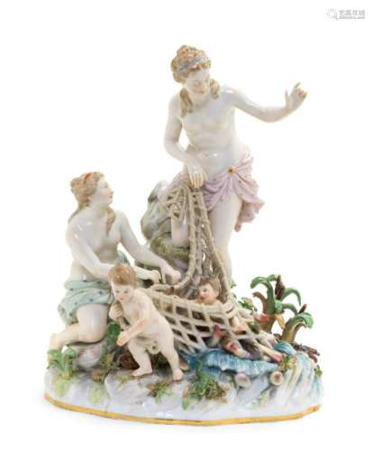 * A Meissen Porcelain Figural Group Height 11 3/4