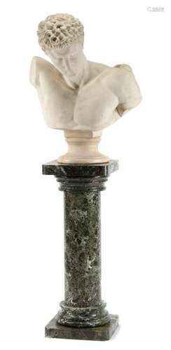 An Italian Marble Bust Height of bust 31 1/2 inches;