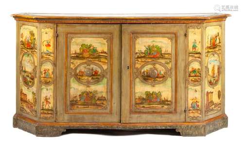 A Venetian Renaissance Style Painted Sideboard Height