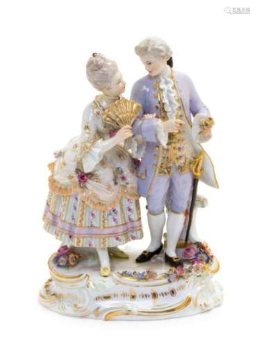 * A Meissen Porcelain Figural Group Height 7 1/2