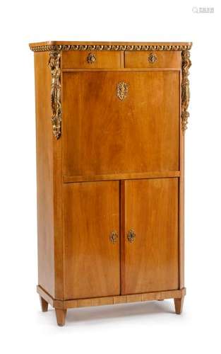 An Austrian Parcel Gilt Fruitwood Fall-Front Secretary