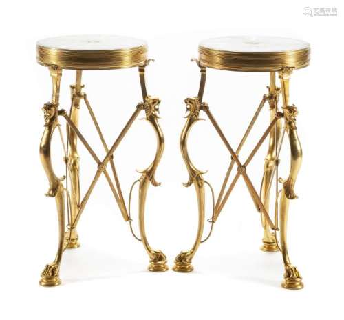 A Pair of French Neoclassical Style Gilt Bronze and