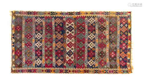 A Turkish Kilim Wool Rug 10 feet 6 inches x 6 feet 4