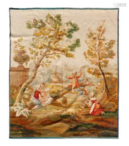 A Continental Wool Tapestry 7 feet 1 inch x 6 feet 1