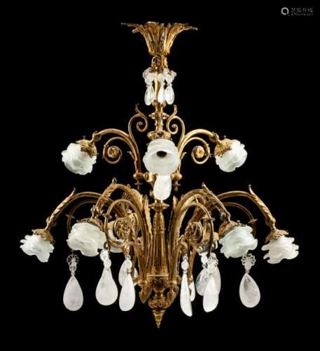 A French Neoclassical Style Gilt Bronze and Rock