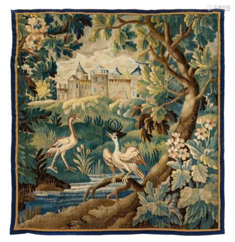 * A Flemish Verdure Wool Tapestry Height 68 1/2 x width
