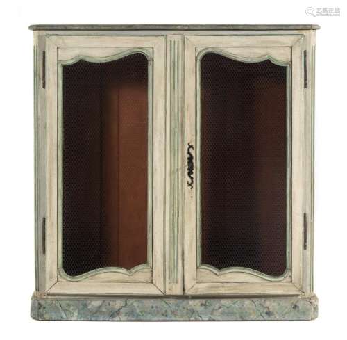 * A Louis XVI Style Faux Painted Bibliotheque Height 54