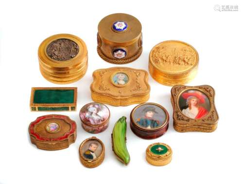 A Collection of Continental Trinket Boxes Largest: