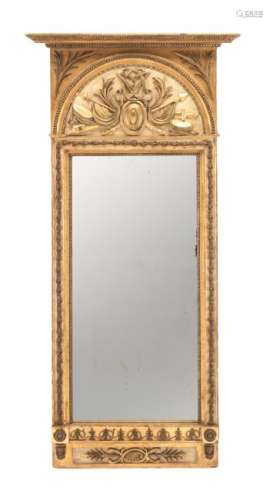 An Italian Neoclassical Painted and Gilt Mirror Height