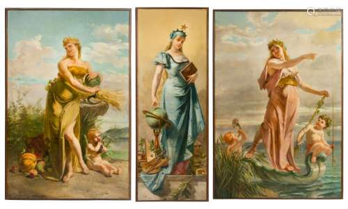 * Emile Meyer, (French, 1823-1893), Allegories (three