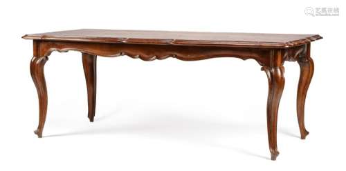 A Louis XV Style Carved Mahogany Dining Table Height 31