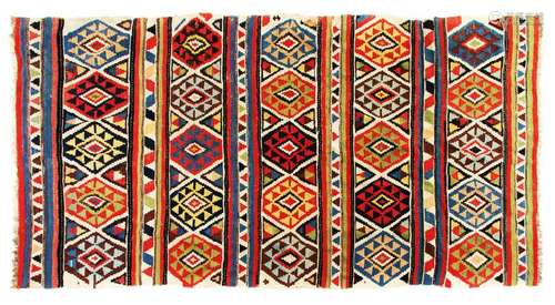 A Shirvan Kilim Wool Rug 8 feet 10 inches x 4 feet 7