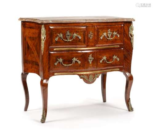A Regence Style Gilt Bronze Mounted Commode Height 34