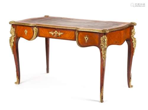 A Louis XV Style Gilt Bronze Mounted Kingwood and