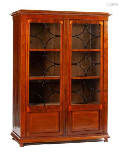 An Austrian Parcel Ebonized Vitrine Height 74 x width