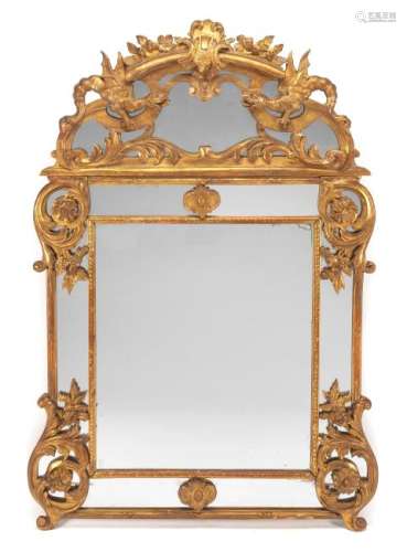 A Regence Style Giltwood Mirror Height 67 1/2 x width