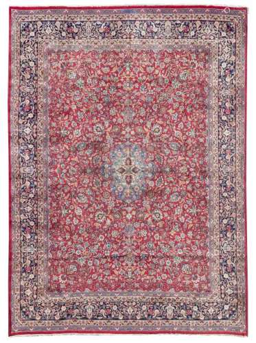 A Kashan Wool Rug 9 feet 6 inches x 12 feet 6 inches.