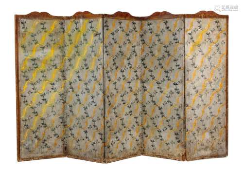 * A Suite of Five French Painted Boiserie Panels Height