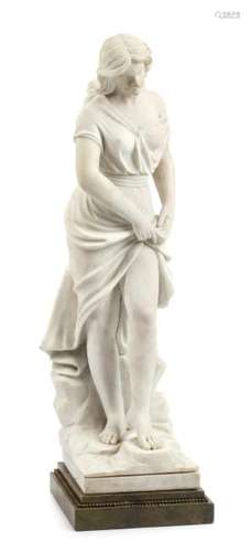 An Italian Marble Figure Height 34 inches.