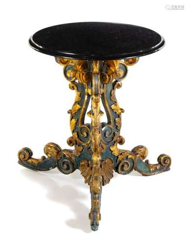 * A Venetian Painted and Parcel Gilt Table Base Height