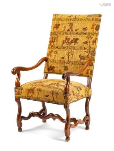 A French Walnut Armchair Height 47 inches.