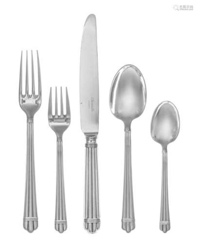 A French Silver-Plate Flatware Service, Christofle,