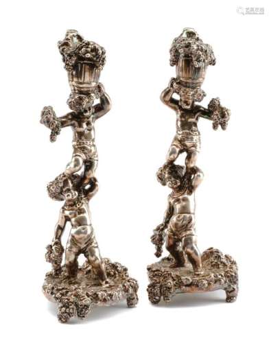 A Pair of Silver Figural Candlesticks, Circa 2000, each