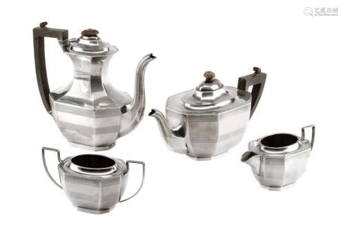 An English Silver Four-Piece Tea and Coffee Service,