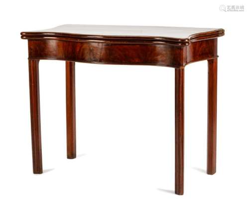 A Georgian Style Mahogany Flip-Top Game Table Height 29