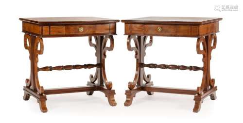 A Pair of Regency Style Side Tables Height 32 x width