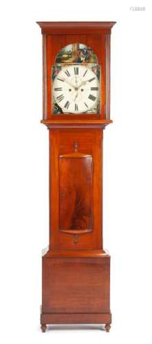 A Scottish Mahogany Tall Case Clock Height 86 x width