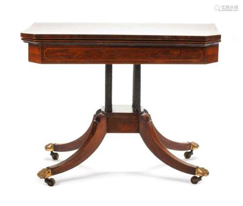 An American Classical Style Mahogany Banded Game Table