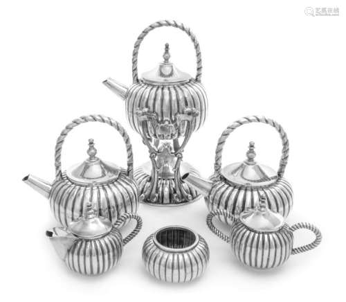 * A Mexican Silver Six-Piece Tea and Coffee Service,