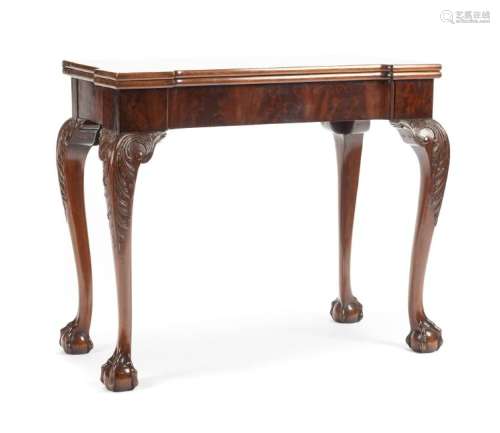 A George III Mahogany Flip-Top Game Table Height 31 x