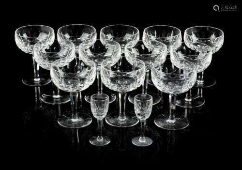 * A Waterford Cut Glass Stemware Set Height of
