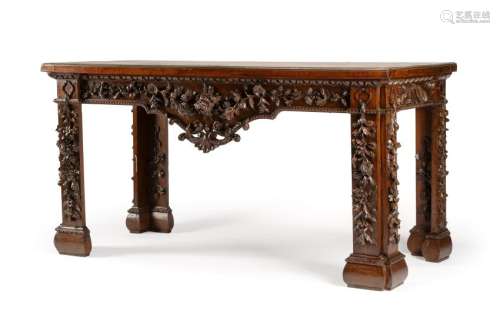 A Brass Mounted Mahogany Console Table Height 36 x