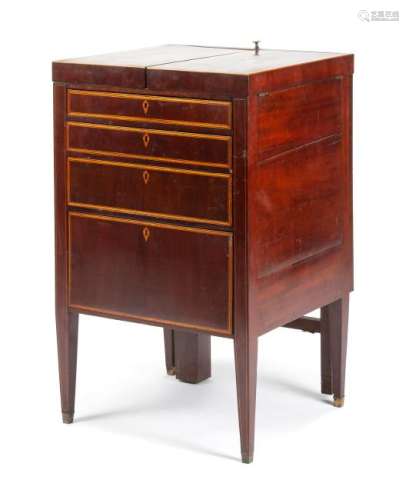 A George III Mahogany Lift-Top Dressing Table Height 35