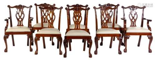 A Set of Eight George II Style Mahogany Dining Chairs