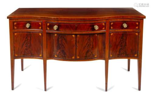 A Federal Style Mahogany Sideboard Height 37 3/4 x