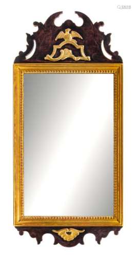 A Federal Style Parcel Gilt Mahogany Mirror Height 45 x