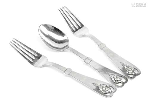 Three Silver Flatware Articles, Georg Jensen