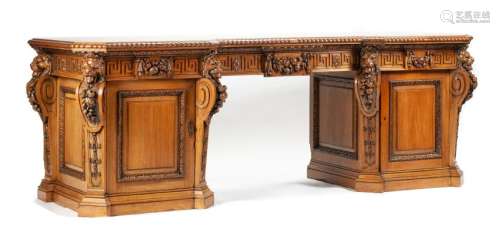 A George III Carved Mahogany Sideboard Height 36 x