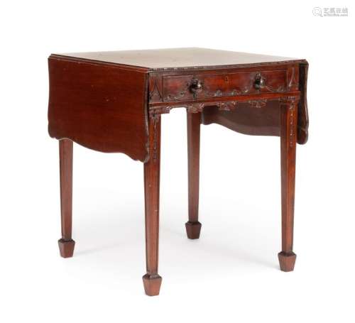 A George III Style Carved Mahogany Pembroke Table