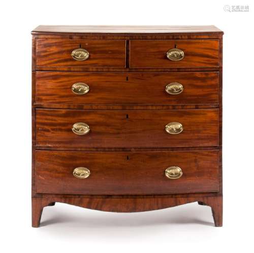 A George III Mahogany Chest of Drawers Height 41 1/2 x