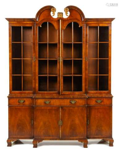 * A George III Mahogany Breakfront Bookcase Height 89 x