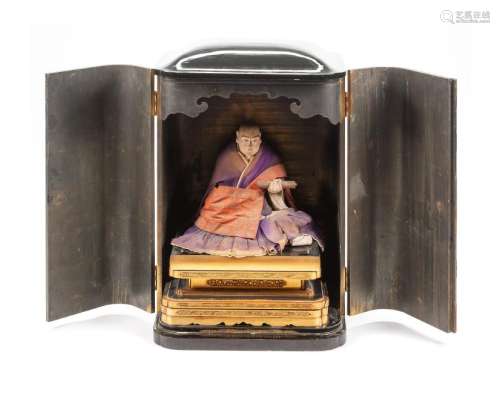 A Japanese Lacquered Shrine Height 30 x width 20 1/2 x
