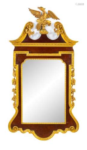 A George II Style Parcel Gilt Mahogany Mirror Height 55