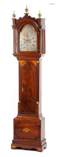 An English Mahogany Tall Case Clock Height 90 x width