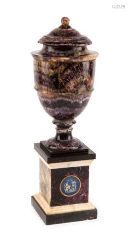 An English Blue John Urn Height 14 inches.